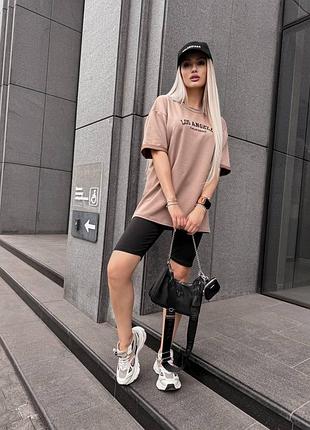 Костюм комплект футболка и велосипедики шорты 10 цветов