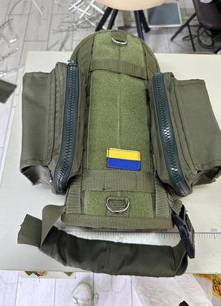 Тактический жилет для собак к9 цвет хаки - амуниция для собак шлея - тактическая жилетка