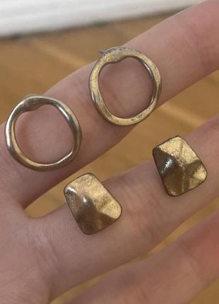 Набор бижутерии pilgrim кольца и серьги лот украшения цвет золотое кольцо на фаланге5 фото