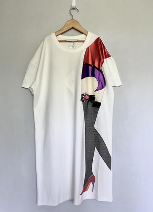 Міні сукня як футболка, біла,  trash and luxury, італія1 фото
