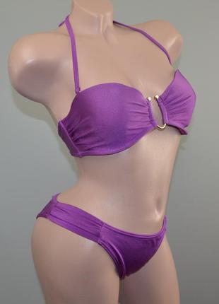 Яркий, фиолетовый купальник c&a (36\75b)2 фото