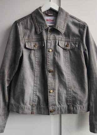 Акция 🎁 стильная джинсовая куртка john baner серого цвета levis wrangler2 фото