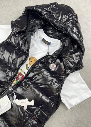 Брендова чоловіча жилетка / якісна жилетка moncler в чорному кольорі на кожен день6 фото