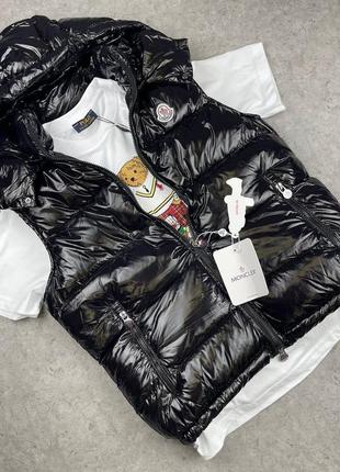 Брендова чоловіча жилетка / якісна жилетка moncler в чорному кольорі на кожен день1 фото