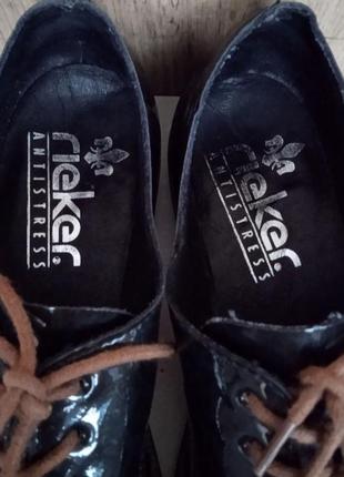 Немецкие лакированные туфли, деми Оксфорды женские прошитые черные, весна осень, р. 376 фото