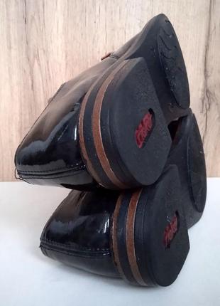 Немецкие лакированные туфли, деми Оксфорды женские прошитые черные, весна осень, р. 378 фото
