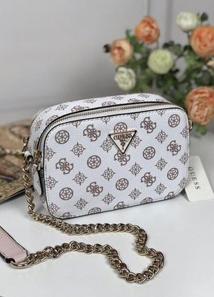 Сумка женская кросс-боди guess оригинал noelle peony logo double zip small camera crossbody гесс