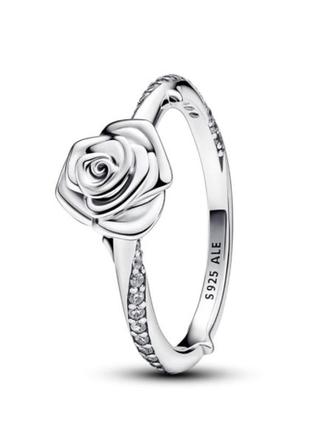 Срібна каблучка перстень кільце колечко кольцо срібло пандора pandora silver s925 ale з біркою і пломбою 925 проба квітуча троянда