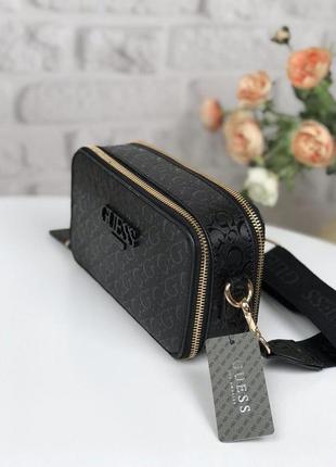 Сумка женская кросс-боди guess оригинал lewistown double zip crossbody гесс кросс боди черная в лого4 фото