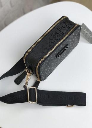 Сумка женская кросс-боди guess оригинал lewistown double zip crossbody гесс кросс боди черная в лого3 фото