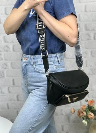 Сумка женская кросс-боди guess оригинал  power play mini sling черная гесс кросс боди6 фото