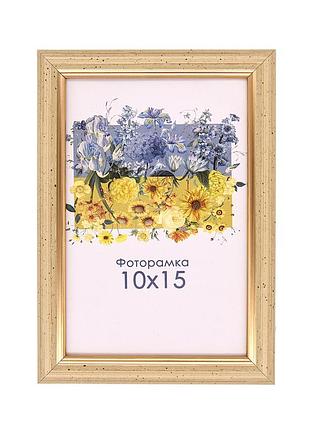 Фоторамка золота 10x15 з склом (пластиковий багет)