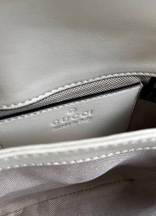 Шкіряна жіноча сумочка gucci premium з двома ремінцями6 фото