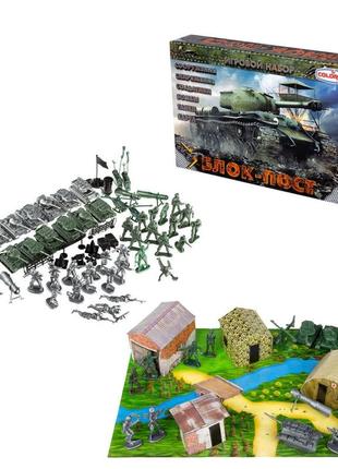 Дитячий ігровий набір солдатиків "блок-пост"1-047 з наметами