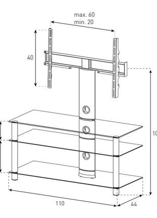 Підставка для телевізора sonorous neo 1103-b-hblk