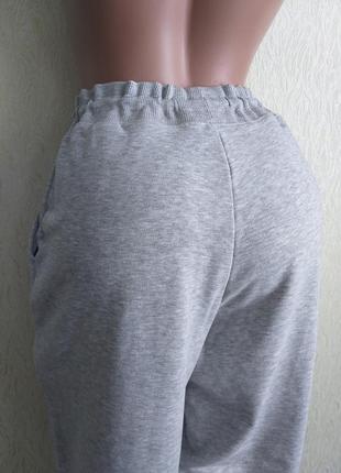 Спортивные штаны. джоггеры. светло-серый мелан.3 фото