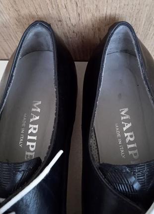 Итальянские полностью кожаные туфли, деми Оксфорды женские черные, весна осень, р. 37.56 фото