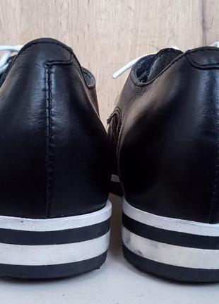 Итальянские полностью кожаные туфли, деми Оксфорды женские черные, весна осень, р. 37.57 фото