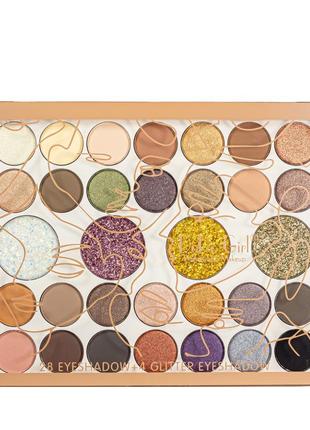 Палетка теней для век на 32 цвета dodo girl eyeshadow palette d3215 b розово-бежевый сливовый золотистый