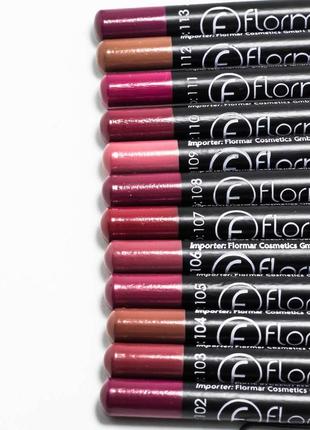 Набір олівців для губ flormar waterproof lip liner (12 штук)3 фото