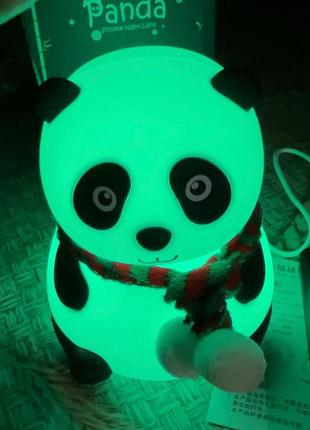 Ночник, лампа аккумуляторная "панда"4 фото