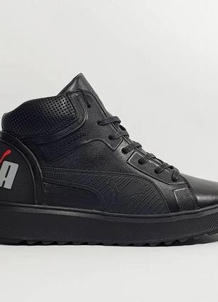 puma sun sort system boots winter leather •black•