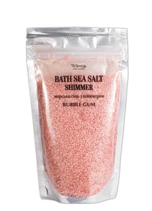 Соль для ванны top beauty с шиммером bubble gum