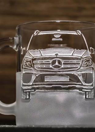 Чашка для чаю та кави з гравіюванням mercedes gls-class мерседес