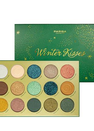 Палетка тіней для повік parisa cosmetics winter kisses 15 відтінків №1