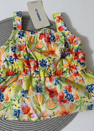 Летняя блуза на девочку 18-24 месяца 2-3 года 4-5 лет красивая майка waikiki футболка1 фото