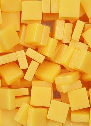 Кусочки мозаики 0,5*0,5 см цвет желтый ( 200 штук 12 грамм ) из акриловой смолы. форма квадрат.