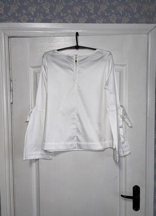 Блуза белая широкий рукав3 фото