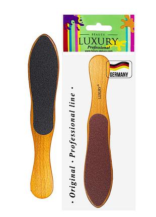 Терка для ніг beauty luxury дерев'яна двостороння гріт 80/120 td-03