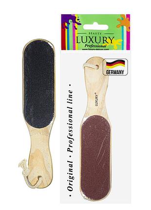 Терка для п'ят beauty luxury дерев'яна двостороння грит 80/120 fw-01