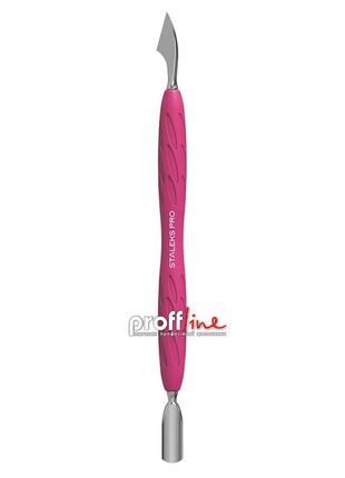 Лопатка манікюрна з силіконовою ручкою staleks pro uniq 10 type 2 (pq-10/3) пушер закруглений вузький + сокирка