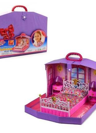 Кукольная спальня в чемодане