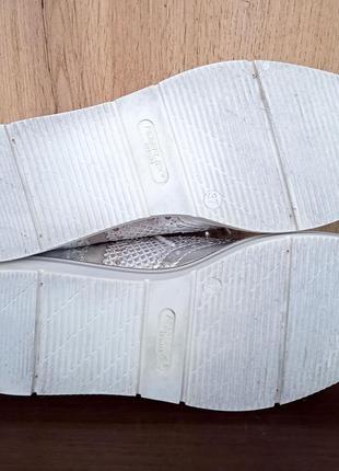 Кожаные туфли, деми Оксфорды женские, броги серые с белым, весна осень, р. 379 фото