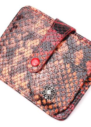 Візитниця з натуральної фактурної шкіри під змію karya 20964 різнокольоровий