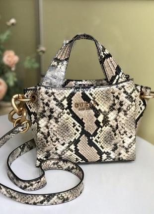 Сумка жіноча крос-боді guess оригінал zed mini girlfriend carryall natural python гесс крос боді