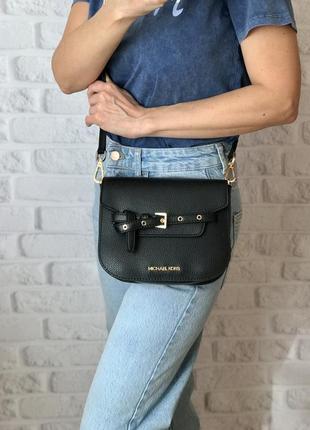 Сумка женская кросс-боди michael kors оригинал emilia small leather crossbody bag кросс боди черная3 фото