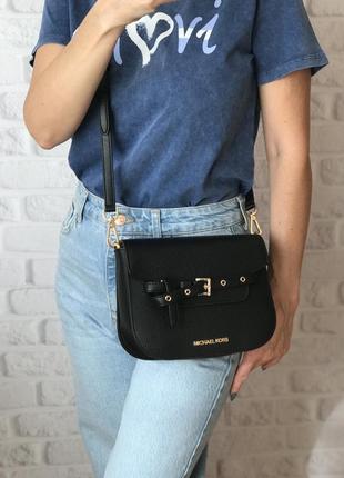 Сумка женская кросс-боди michael kors оригинал emilia small leather crossbody bag кросс боди черная4 фото