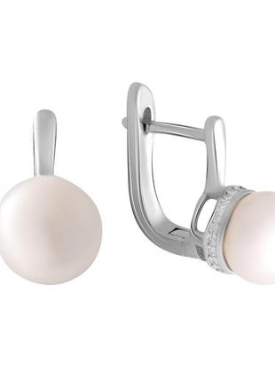 Серебряные серьги silverthin с натуральным жемчугом 10.3ct (2055372)