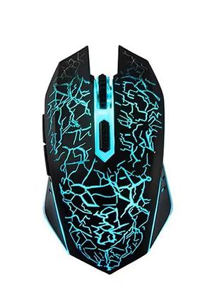 Безпровідна ігрова мишка qukam rgb підсвічування usb charge безшумна з вбудованим акумулятором black