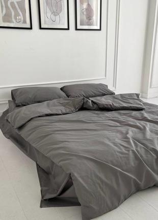 Підковдра двоспальна 175*210 бязь gold luxe на блискавці сірий