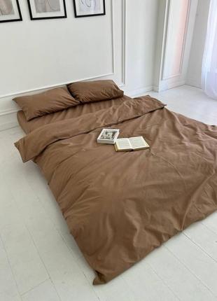 Пододеяльник евро 200х220 бязь gold luxe без застежки кофе с молоком