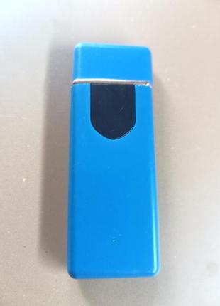Електрозапальничка usb zgp abs сенсорна запальничка електрична спіральна колір синій3 фото