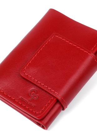 Строгое портмоне женское из гладкой кожи grande pelle 11153 красное