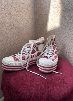 Converse original высокие кеды конверсы на платформе2 фото