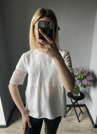 Блуза/блузка/блуза з коротким рукавом/блуза з мереживом/біла блуза2 фото