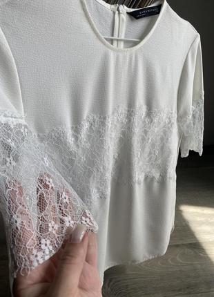 Блуза/блузка/блуза с коротким рукавом/блуза с кружевом/белая блуза5 фото